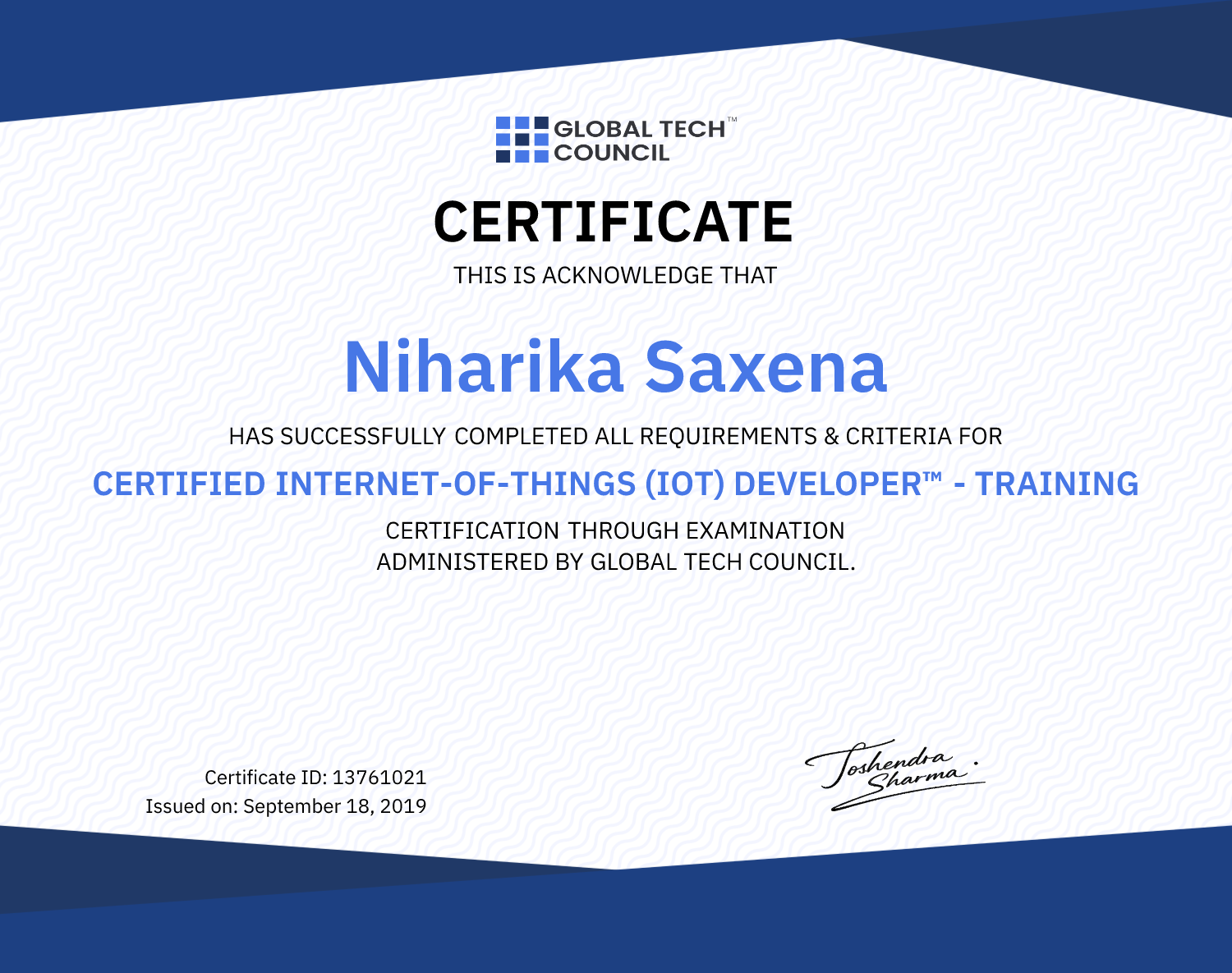 Certified Internet-of-Things (IoT) Developer™ - Training