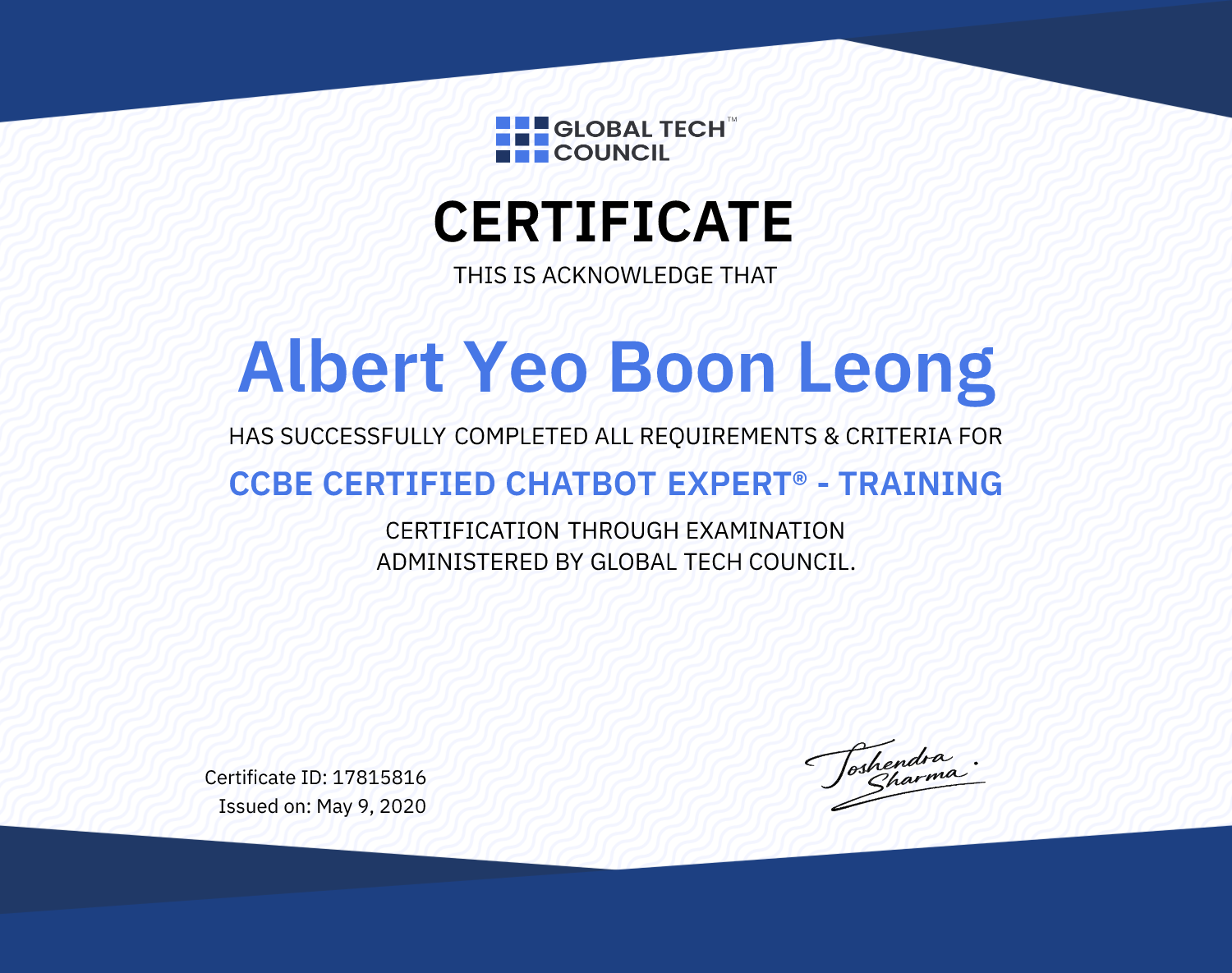 CCBE Certified ChatBot Expert® - Training