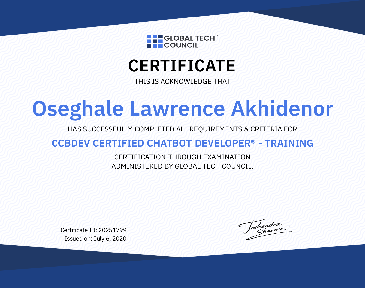 CCBDEV Certified ChatBot Developer® - Training